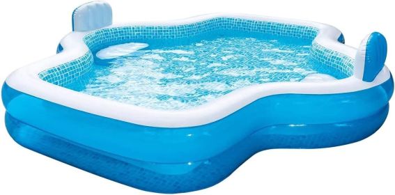 Outdoor Hot Tubs, Elegant Family Pool 10 Feet Long 2 Inflatable Seats with Backrests. New Version Outdoor Hot Tubs