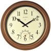 Outdoor/Indoor Atomic Wall Clock with Thermometer Weather-Resistant Metal Finish Easy Setup Precision Timekeeping -40°F to 120°F