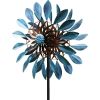 Garden Wind Spinner, Double Windmill Sculptures with Stable Metal Stake, Garden Wind Spinner