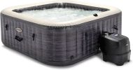 PureSpa Plus 6 Person Inflatable 94" Square Outdoor Hot Tub Spa with 170 Bubble AirJets Insulated Cover & LED Color Changing