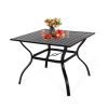 37" Square Outdoor Dining Table, Metal Patio Table with 1.57" Umbrella Hole