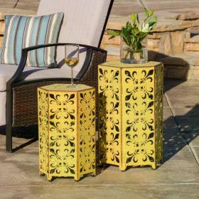 Set of 2 Picnic Yellow Tourist Table Wayne Outoor Iron Accent Tables Camping Chair Supplies Pliante Equipment Outdoor Furniture