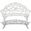 Patio Bench 39.4" Cast Aluminum White
