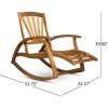 Alva Outdoor Acacia Wood Rocking Chair with Footrest, Teak Finish
