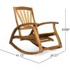Alva Outdoor Acacia Wood Rocking Chair with Footrest, Teak Finish