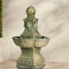 Outdoor Floor Tiered Water Fountain 54" High Bubbler Lion Heads for Garden Patio Backyard Deck Home Lawn Porch House