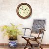 Outdoor/Indoor Atomic Wall Clock with Thermometer Weather-Resistant Metal Finish Easy Setup Precision Timekeeping -40°F to 120°F