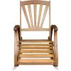Alva Outdoor Acacia Wood Rocking Chair with Footrest, Teak Finish