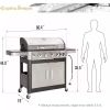 6-Burner Propane Gas BBQ Grill With Side Burner & Porcelain-Enameled Cast Iron Grate for Outdoor Kitchen & Backyard Barbecue