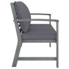 Patio Bench 47.2" with Dark Gray Cushion Solid Acacia Wood