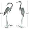 Garden Crane Statues, Standing Metal Patina Heron Decoy Outdoor Statue, 42-46 Inch Bird Yard Art,Sculptures
