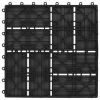 11 pcs Decking Tiles WPC 11.8"x11.8" 1 sqm Black