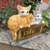 Cat Solar Lights Outdoor Outdoor Solar Garden Light Resin Cat Ornaments Waterproof Luminous Cat Sculpture For Patio Lawn Yard