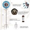 Garden Wind Spinner, Double Windmill Sculptures with Stable Metal Stake, Garden Wind Spinner