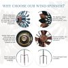 Garden Wind Spinner, Double Windmill Sculptures with Stable Metal Stake, Garden Wind Spinner