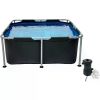 Outdoor Hot Tubs, 7' x 24" Square Metal Frame Above Ground Pool with 530 Gallon Filtration Pump, Outdoor Hot Tubs