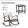 LAUSAINT HOME 3 Pieces Rocking Bistro Set, Outdoor Patio Furniture Set with Thick Cushions and 2-Tier Coffee Table, Oversize