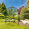 207*207*270cm Courtyard Wrought Iron Gazebo Iron Arch Black
