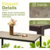 Outdoor Table with Rectangular, 7 Pieces Stackable Chairs and Large Table, Outdoor Tables