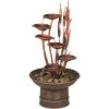Outdoor Floor Water Fountain 33" High Tiered Cascading Decor for Garden Patio Backyard Deck, Modern Outdoor Water Fountain