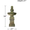 Outdoor Floor Tiered Water Fountain 54" High Bubbler Lion Heads for Garden Patio Backyard Deck Home Lawn Porch House