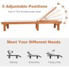 2 Pcs Patio Chaise Lounger with 5-Postion Adjustable Back Outdoor Chaise Lounge Chair Recliner White Solid Wood Lounge Chair