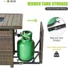 Garden Furniture 8 Pieces Set with 40" Fire Pit Outdoor Sofa Sets, Wicker Furniture Set with Coffee Table, Garden Furniture Sets