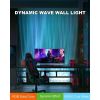 RGBW Dynamic Wave Wall Light,Flowing Water,Aurora Visual-Color Changing Wall Washer Lamp with Remote & APP-Ambient Light 1 Pack