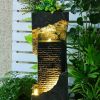 Modern Water Fountain Outdoor 35.4 inches Floor Standing Outdoor Fountain with LED Lights and Pump for Garden, Home Art Decor