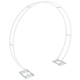 Round Metal Arch Garden Arbors Climbing Rose Circle Wedding Backdrop Stand Party Decoration Background Stand (Color: White)