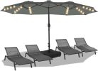 Patio Umbrellas for Double Sided with Base, Crank Handle and Superior Resistance, 15ft Outdoor Umbrella