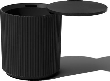 Outdoor Cooler Side Table - 2 in 1 - Designed for use as Outdoor Side Table, Patio Table, Outdoor Patio Decor and Outdoo Bar (Color: Black)