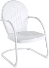 Metal Outdoor Chair - Grasshopper, Outdoor chair, garden chair, outdoor patio furniture (Color: White)