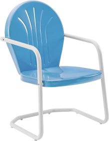 Metal Outdoor Chair - Grasshopper, Outdoor chair, garden chair, outdoor patio furniture (Color: Sky Blue)