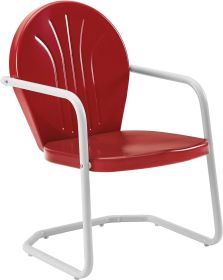 Metal Outdoor Chair - Grasshopper, Outdoor chair, garden chair, outdoor patio furniture (Color: Red)