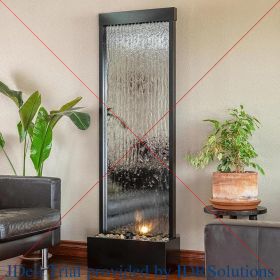 Water Fountain Decoration with Stones and Lights, Zen Indoor and Outdoor Decor for Office and Living Room, Free Shipping (Color: Silver)