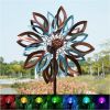 Yard Garden Wind Spinner with Solar Lights, Large Outdoor Metal Wind Spinners, Lawn Yard Art Garden Decor, Garden Wind Spinner
