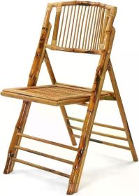 Bamboo Folding Chair, Foldable Dining Wood Chairs Comfortable Seat for Outdoor & Indoor, Patio, Porch, Wedding, Party, Event (Color: 1 Pack)