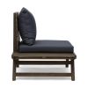 Wood Outdoor Club Chairs with Cushions, Teak, White Beach Chairs