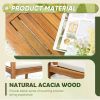Patio Furniture 4 Piece Outdoor Acacia Wood Patio Conversation Sofa Set with Table and Cushion Porch Furniture Sets