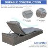 Folding Outdoor Adjustable Chaise Lounge Chair with Removable Cushion, Fully Assembled, Patio PE Rattan Reclining Lounger