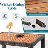 Patio Furniture Set for 5 Piece, with Wood Table Top, Outdoor Table and Chairs with Soft Cushions, Outside Furniture Set