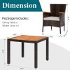 Patio Furniture Set for 5 Piece, with Wood Table Top, Outdoor Table and Chairs with Soft Cushions, Outside Furniture Set