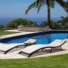 3 Pieces Patio Chaise Lounge with Cushions Unadjustable Modern Outdoor Furniture Set PE Wicker Rattan Backrest Lounger
