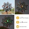 Yard Garden Wind Spinner with Solar Lights, Large Outdoor Metal Wind Spinners, Lawn Yard Art Garden Decor, Garden Wind Spinner