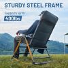 TIMBER RIDGE High Back Oversized Folding Rocking Camping Chair, Padded Outdoor Rocker, Portable Outdoor Chair for Patio, Garden,
