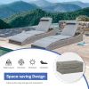 Folding Outdoor Adjustable Chaise Lounge Chair with Removable Cushion, Fully Assembled, Patio PE Rattan Reclining Lounger