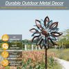 Yard Garden Wind Spinner with Solar Lights, Large Outdoor Metal Wind Spinners, Lawn Yard Art Garden Decor, Garden Wind Spinner