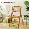 Bamboo Folding Chair, Foldable Dining Wood Chairs Comfortable Seat for Outdoor & Indoor, Patio, Porch, Wedding, Party, Event