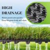 Artificial Grass Turf Tile Interlocking Self-draining Mat, 1x1 ft, 1.5 in Pile Height, 6 Pack Artificial Lawn